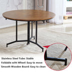 Modern Folding Table, Light Yellow, Space-Saving Design