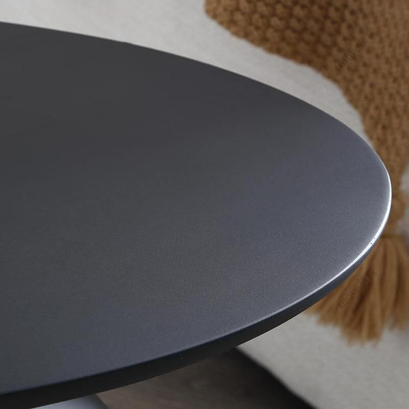 Modern Free-Form Fiberglass Side Table with Steel Pedestal Base