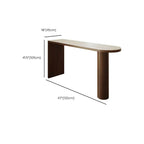 Modern Free-Form Travertine Bar Table with Wood Base Dimensions