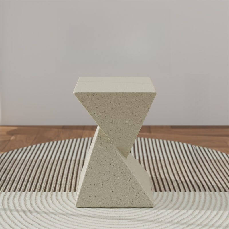 Modern Geometric End Table with Monolithic Concrete Design