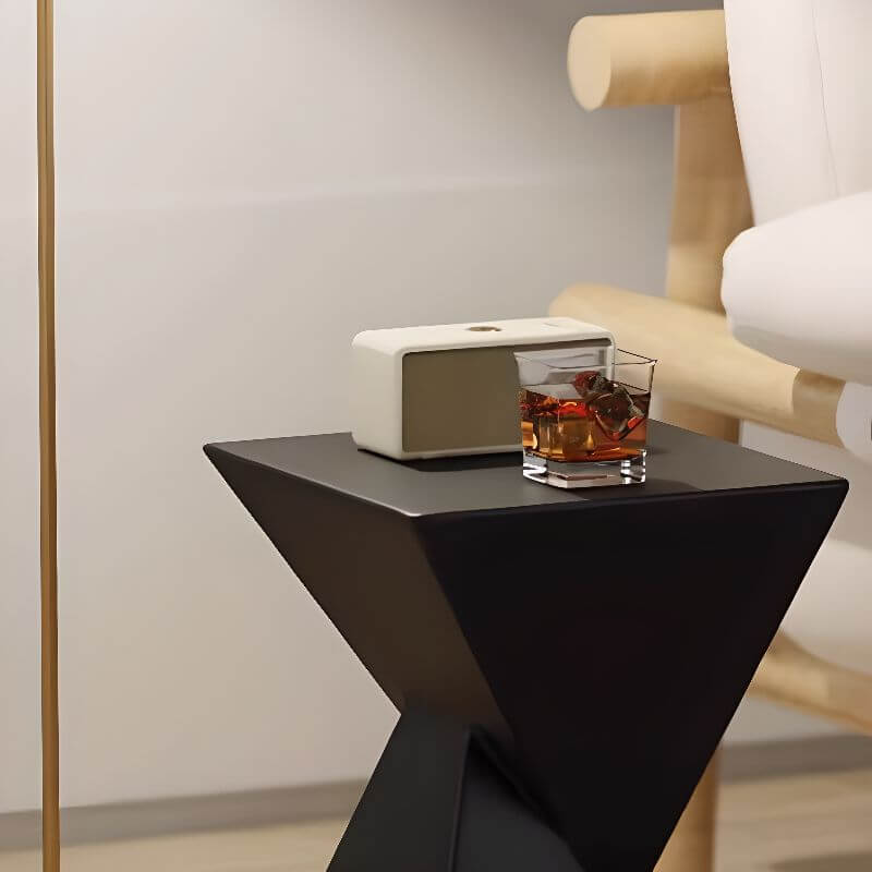 Modern Geometric End Table with Monolithic Concrete Design