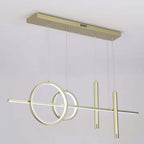 Modern Geometry 4-Light Gold Kitchen Island Pendant with 3-Mode LED