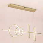 Modern Geometry 4-Light Gold Kitchen Island Pendant with 3-Mode LED