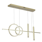 Modern Geometry 4-Light Gold Kitchen Island Pendant with 3-Mode LED