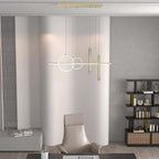 Modern Geometry 4-Light Gold Kitchen Island Pendant with 3-Mode LED