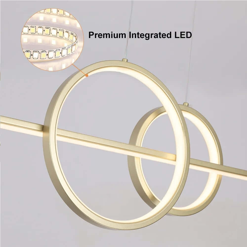 Modern Geometry 4-Light Gold Kitchen Island Pendant with 3-Mode LED