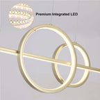 Modern Geometry 4-Light Gold Kitchen Island Pendant with 3-Mode LED