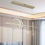 Modern Geometry 4-Light Gold Kitchen Island Pendant with 3-Mode LED