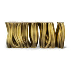 Modern Glam Fiberglass Console Table with Abstract Sculptural Base