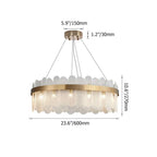 Modern Glass Chandelier with Adjustable Height and Ambient Warm White Lighting Dimensions