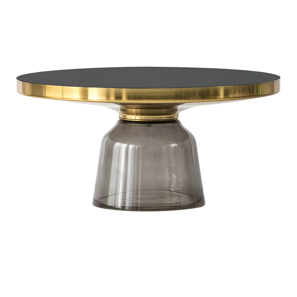 Modern Glass Drum Side Table with Matte Top – Nordic Accent Table