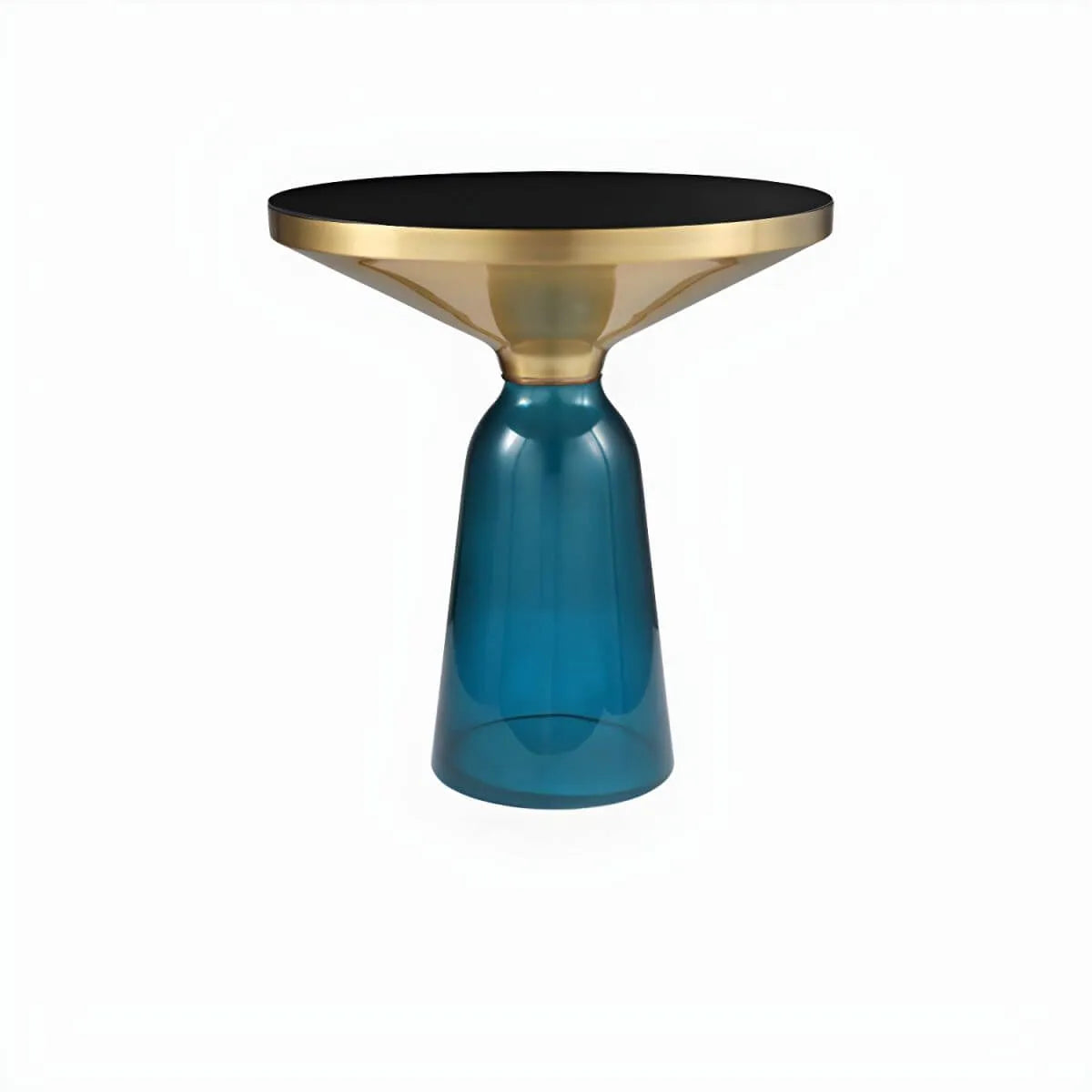 Modern Glass Drum Side Table with Matte Top – Nordic Accent Table