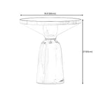 Modern Glass Drum Side Table with Matte Top – Nordic Accent Table Dimensions