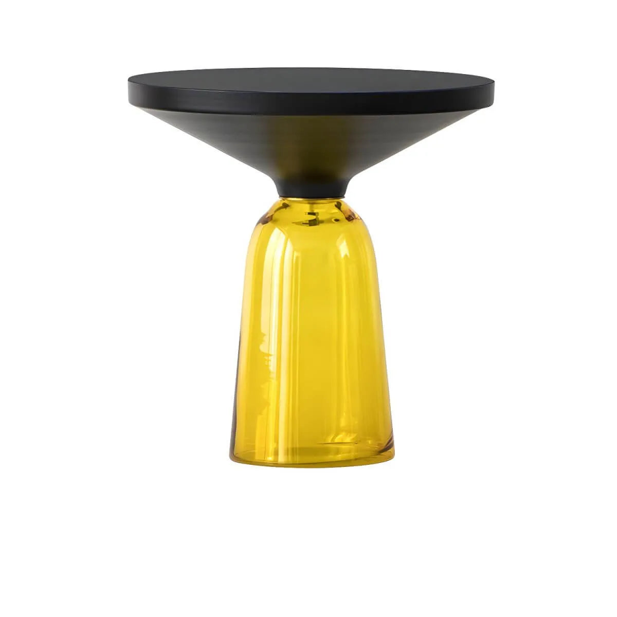 Modern Glass Drum Side Table with Matte Top – Nordic Accent Table Main Product Image Main image