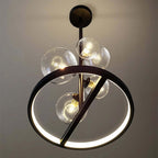 Modern Glass Globe Bubble Chandelier with 5-Light LED Design