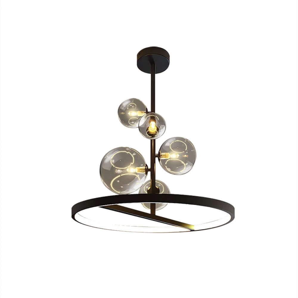 Modern Glass Globe Bubble Chandelier with 5-Light LED Design