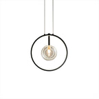 Modern Glass Globe Pendant Light with Adjustable Height