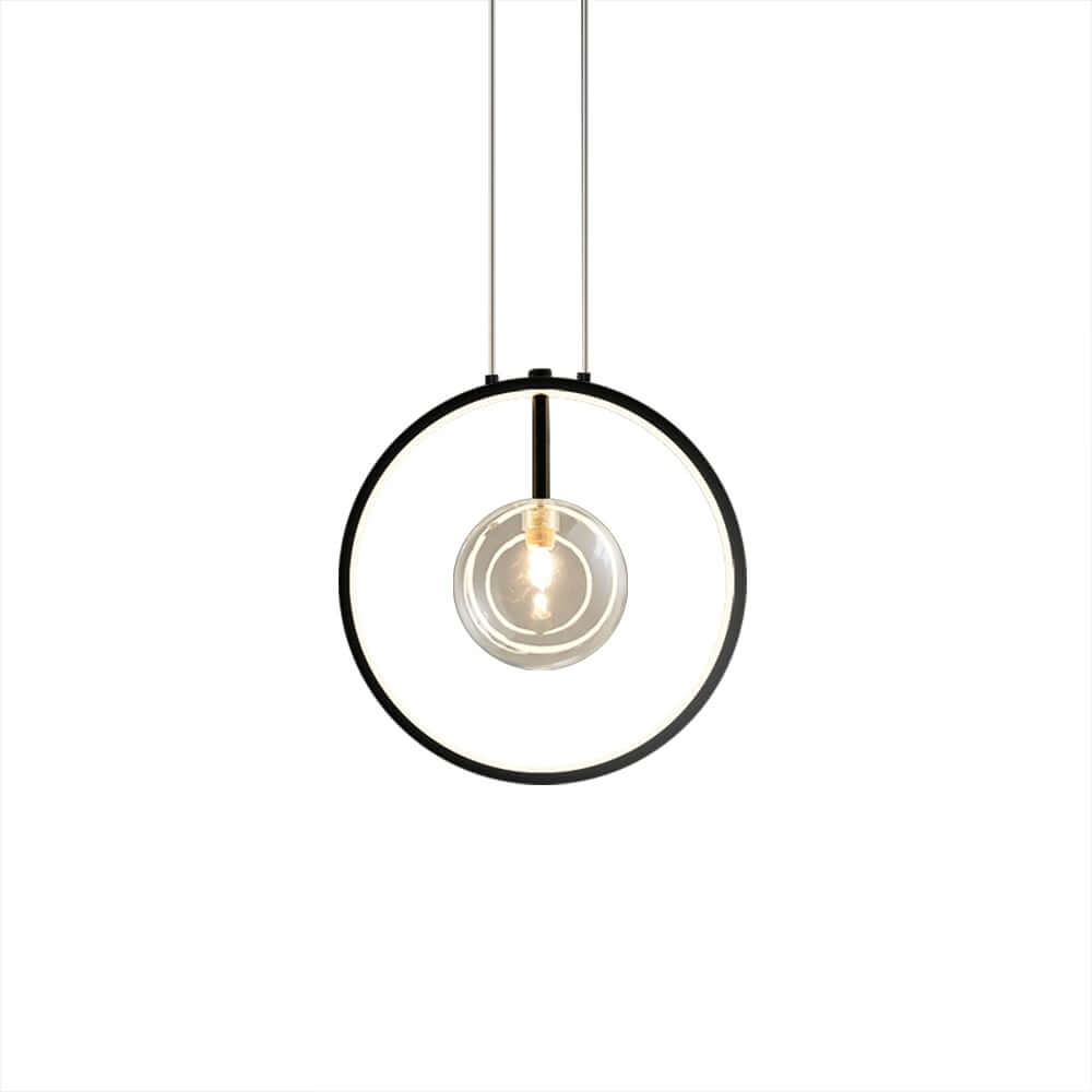 Modern Glass Globe Pendant Light with Adjustable Height