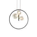 Modern Glass Globe Pendant Light with Adjustable Height