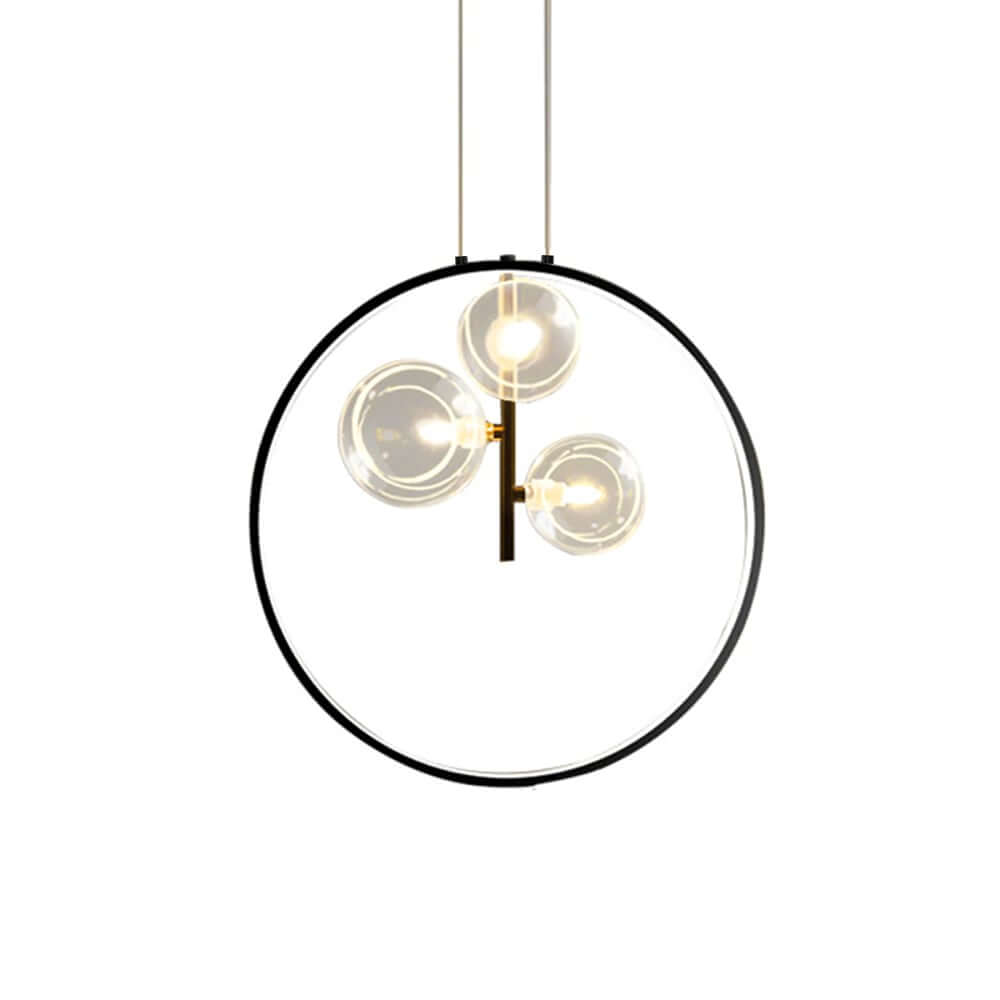 Modern Glass Globe Pendant Light with Adjustable Height