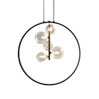 Modern Glass Globe Pendant Light with Adjustable Height
