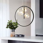 Modern Glass Globe Pendant Light with Adjustable Height