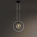 Modern Glass Globe Pendant Light with Adjustable Height