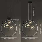 Modern Glass Globe Pendant Light with Adjustable Height