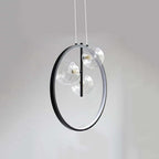 Modern Glass Globe Pendant Light with Adjustable Height