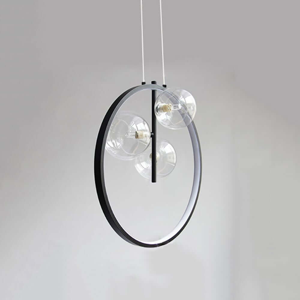 Modern Glass Globe Pendant Light with Adjustable Height