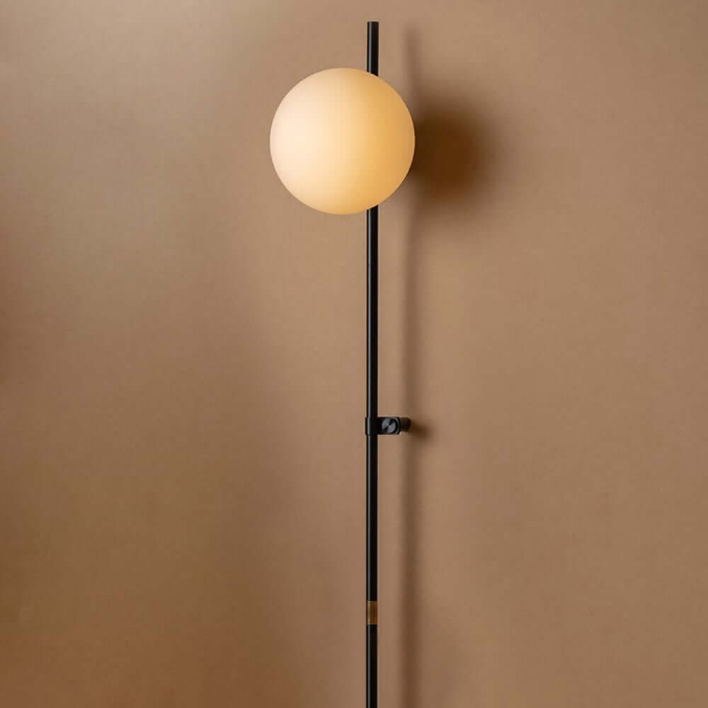 Modern Glass Globe Plug-In Floor Sconce with Marble Base