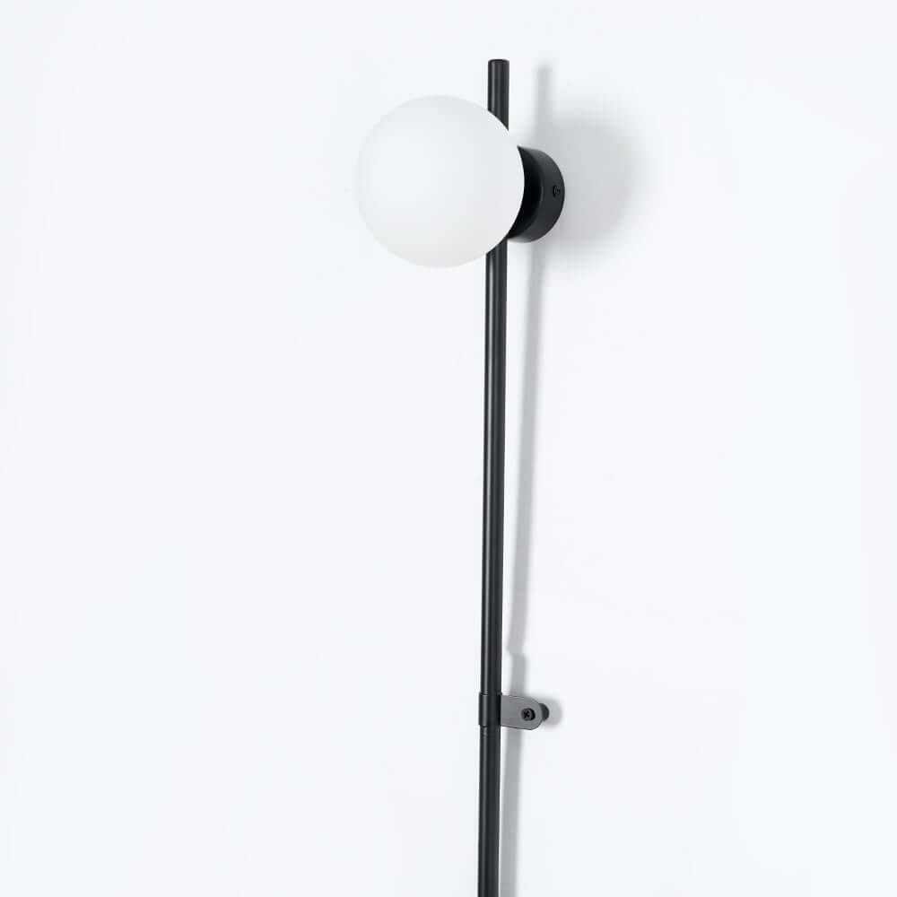 Modern Glass Globe Plug-In Floor Sconce with Marble Base