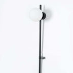 Modern Glass Globe Plug-In Floor Sconce with Marble Base