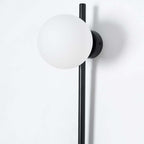 Modern Glass Globe Plug-In Floor Sconce with Marble Base
