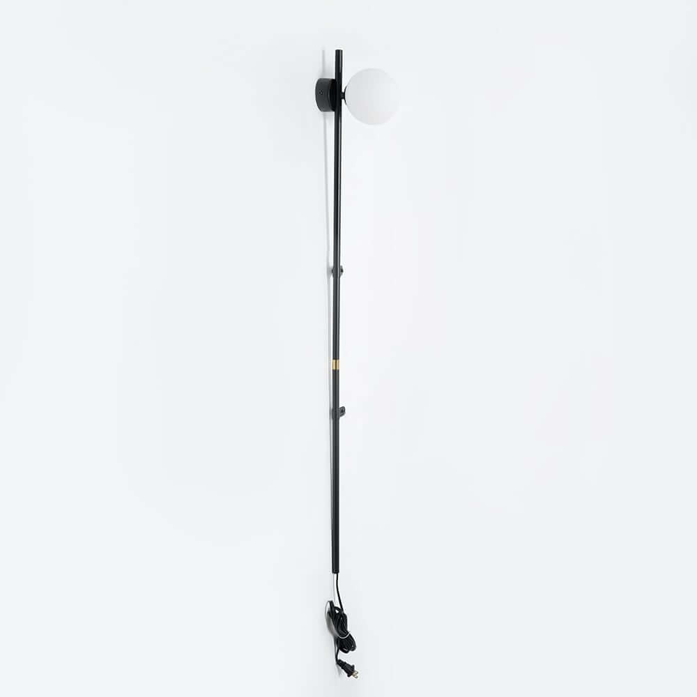 Modern Glass Globe Plug-In Floor Sconce with Marble Base