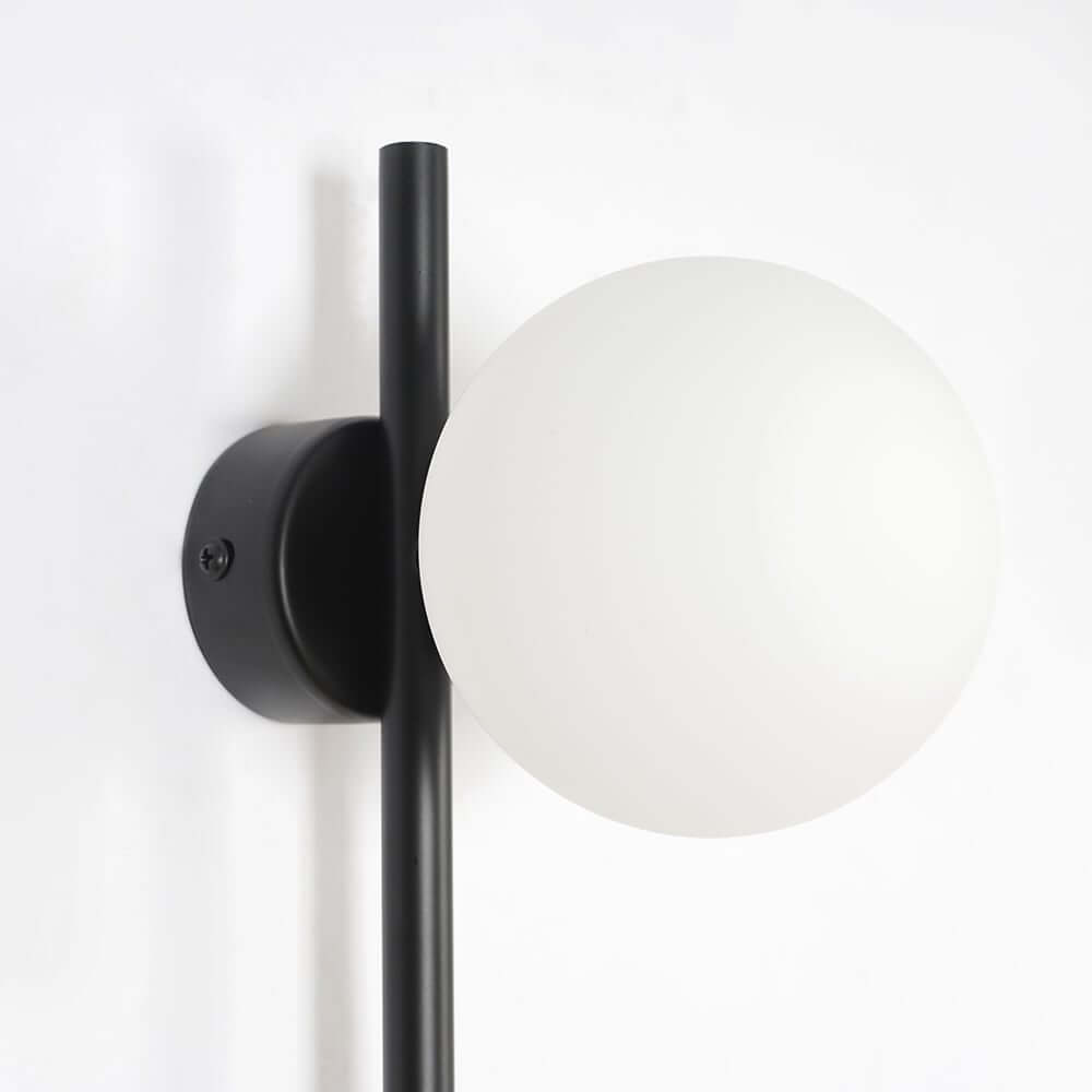 Modern Glass Globe Plug-In Floor Sconce with Marble Base
