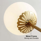 Modern Glass Globe Semi-Flush Ceiling Light with Gold Finish