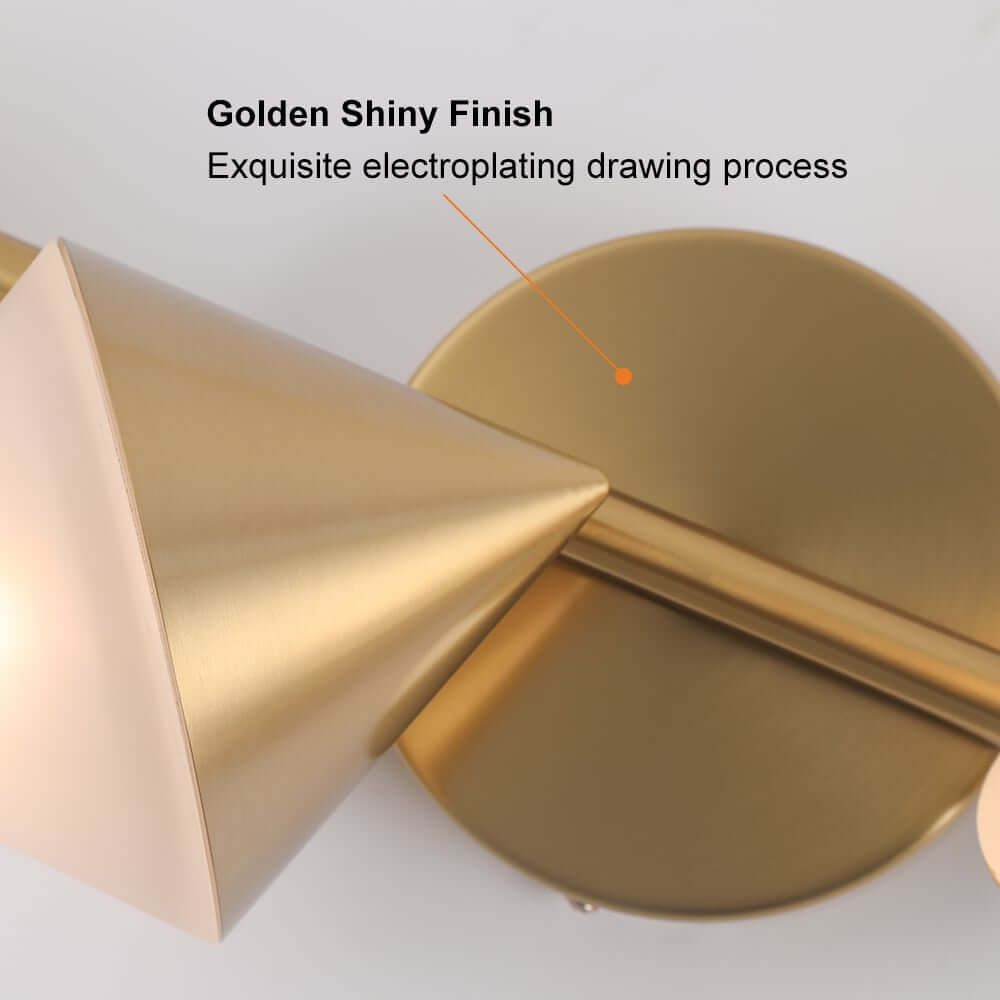 Modern Gold 5-Light Flush Mount Wall Light with Acrylic Shade