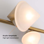 Modern Gold 5-Light Flush Mount Wall Light with Acrylic Shade