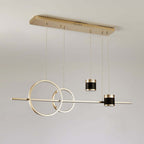 Modern Gold and Black 4-Light Geometric Pendant Light Fixture