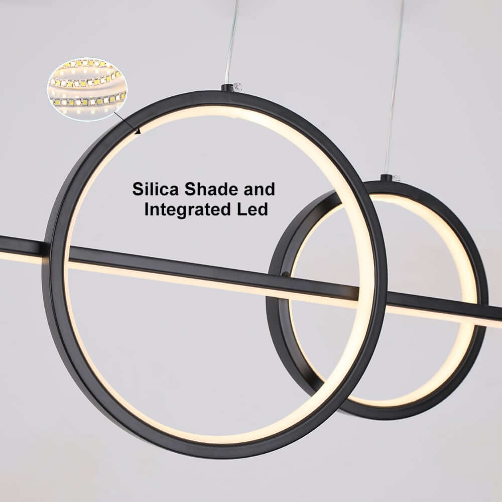 Modern Gold and Black 4-Light Geometric Pendant Light Fixture