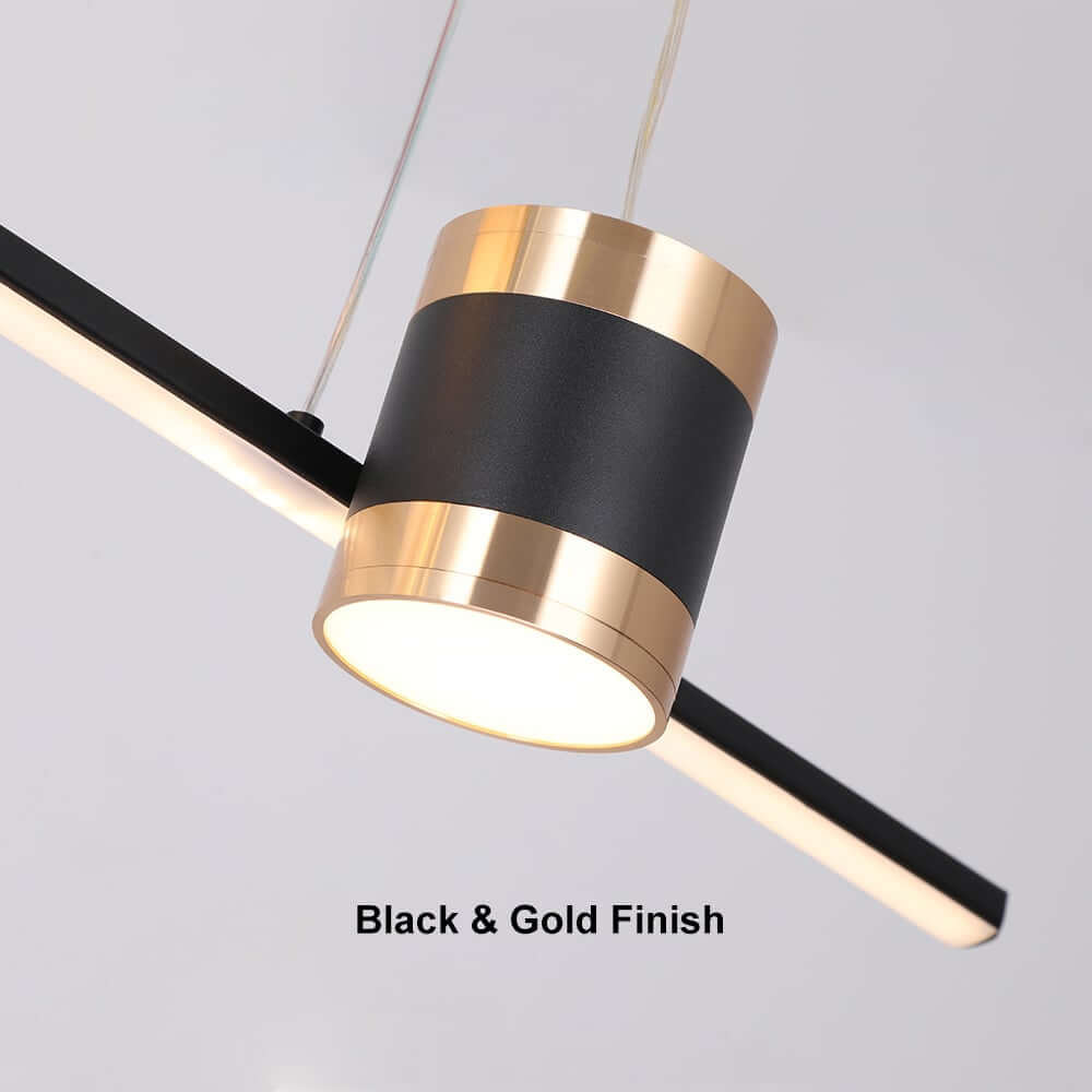 Modern Gold and Black 4-Light Geometric Pendant Light Fixture