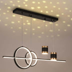 Modern Gold and Black 4-Light Geometric Pendant Light Fixture