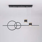 Modern Gold and Black 4-Light Geometric Pendant Light Fixture