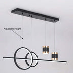 Modern Gold and Black 4-Light Geometric Pendant Light Fixture