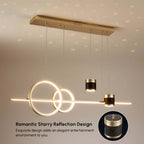 Modern Gold and Black 4-Light Geometric Pendant Light Fixture