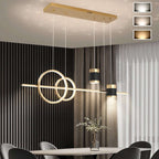 Modern Gold and Black 4-Light Geometric Pendant Light Fixture