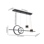 Modern Gold and Black 4-Light Geometric Pendant Light Fixture Dimensions