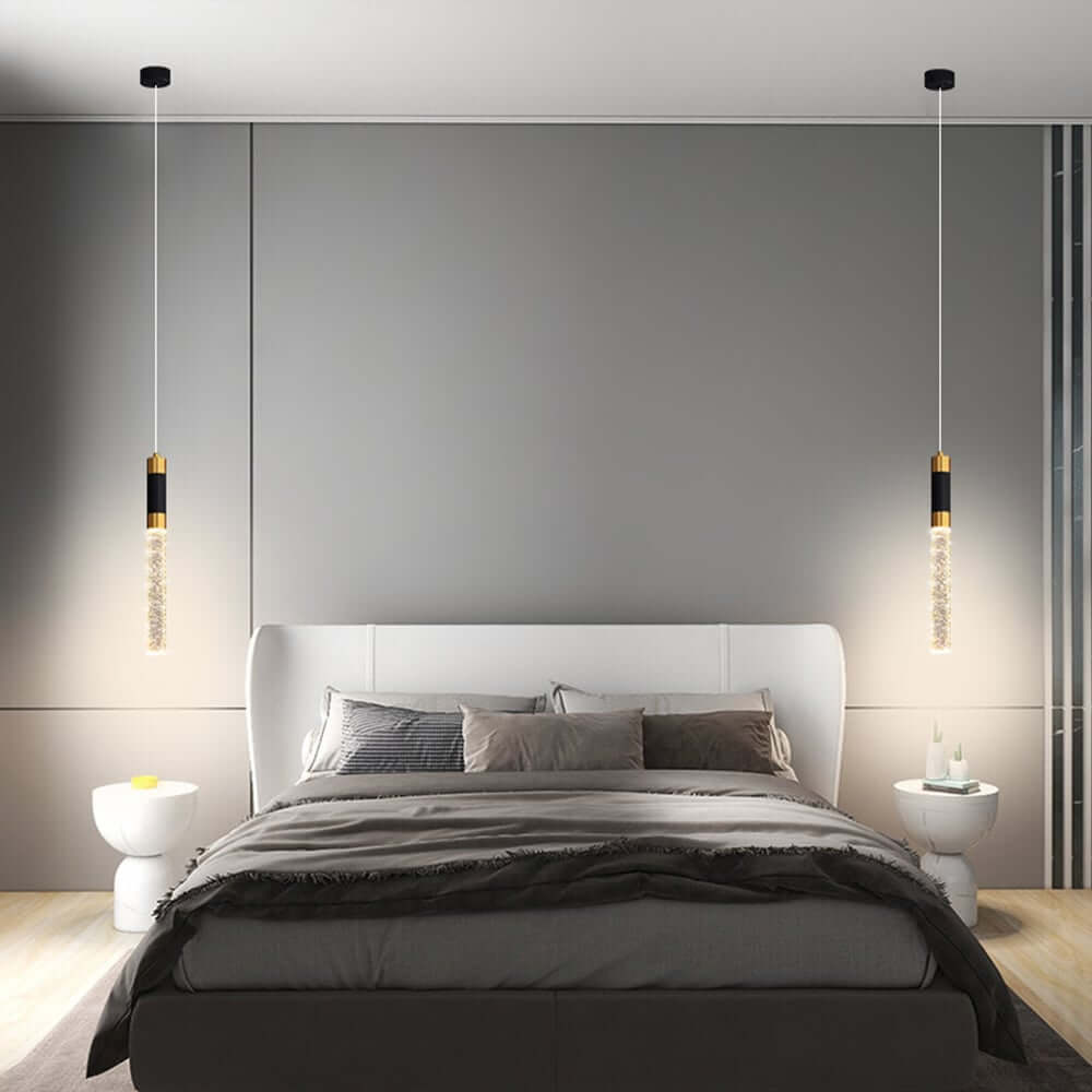 Modern Gold & Black Bubble Acrylic Pendant Light - Unique Design