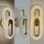 Modern Gold Brass Flush Mount Wall Light with Clear Glass Shade